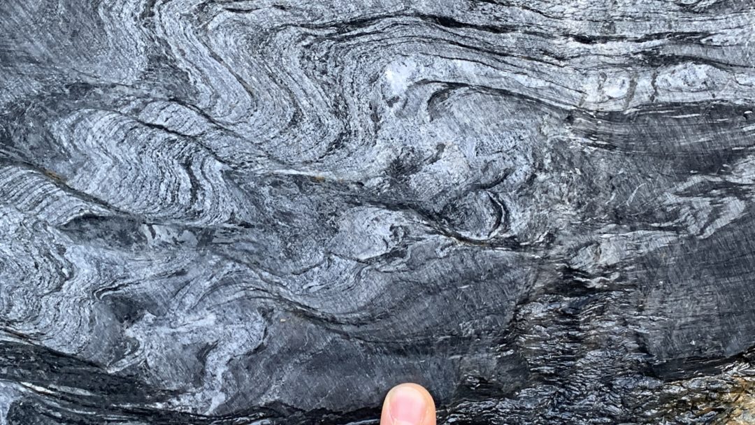 Crenulation cleavage in metasandstone